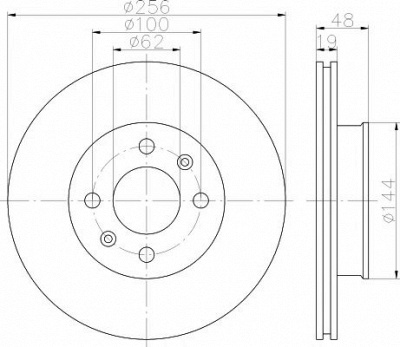 HELLA PAGID 8dd355112471 -  Тормозной диск